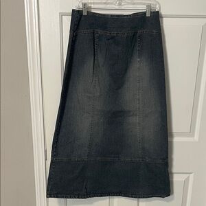ROUTE 66 Classic Jean Denim Skirt Stretch Fit Long Maxi Size 10 Blue